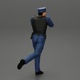 3DG-0004.jpg Police Officer running Chasing Criminal On Roadway holding a gun