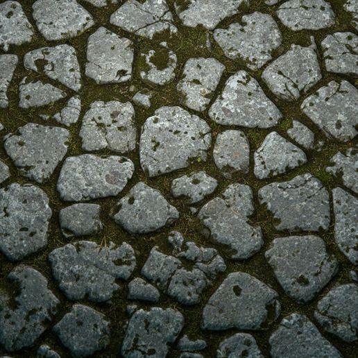 👽 Mossy Cobbles PBR Texture・ 3D File for ・Cults