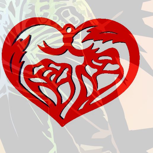 HEART OF ROSES KEYCHAIN 3D model