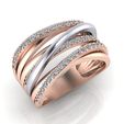53.jpg Rose Gold Multi Strand Pave Diamond Crossover Ring