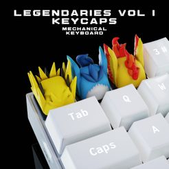 portada_legendaries.jpg STL-Datei Legendäre VOL I - Pokemon Keycap - Articuno Moltres Zapdos -・Modell zum Herunterladen und 3D-Drucken, HIKO3D