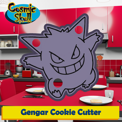 094-Gengar-2D.png STL file Gengar Cookie Cutter・3D printing model to download