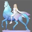 2.jpg Elsa on horse white dress FROZEN2 disney girl princess 3D print model