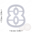number_eight~2.5in-cm-inch-top.png Number Eight Cookie Cutter 2.5in / 6.4cm