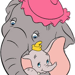 dumbo-mother.png Dumbo & Mom cookie cutter
