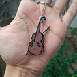 12.png Violin Fiddle Keychain Keychain Key Chain