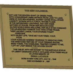 Colossus.png Free STL file Statue of Liberty Plaque, Colossus・Design to download and 3D print