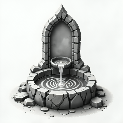 Ruined Stone Magic Fountain – 3D Printable Scenery 3D model