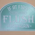 20240125_160720.jpg If at first you don't succeed Flush again Funny wall sign, Dual extruder, Home decor, Bathroom sign