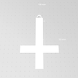 InvertedCross2.png Inverted Cross Pendant STL, Cross Outline, Upside Down Cross Silhouette