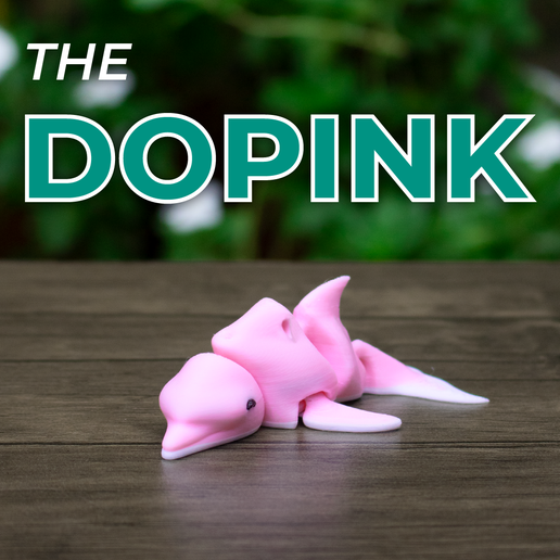 Dopink the Dolphin - Articulated Keychain - 3D model önizlemesi