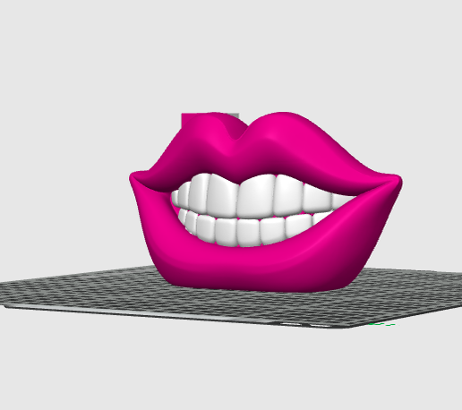 Smiling Lips Sculpture – 3D Printable Pink Mouth Pop Art Decor STL 3MF  Copy title