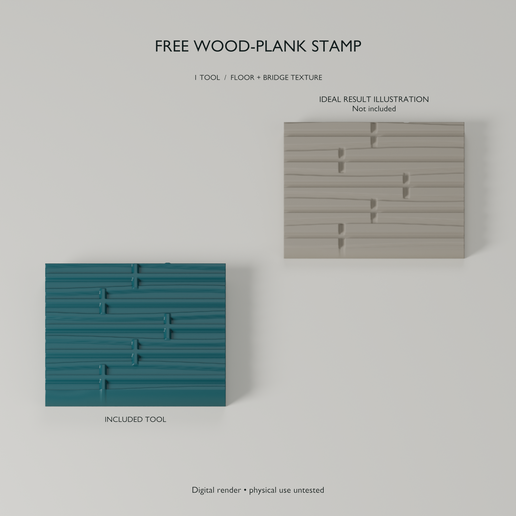 Free Wood-Plank Texture Stamp for Miniature Floors and Bridges