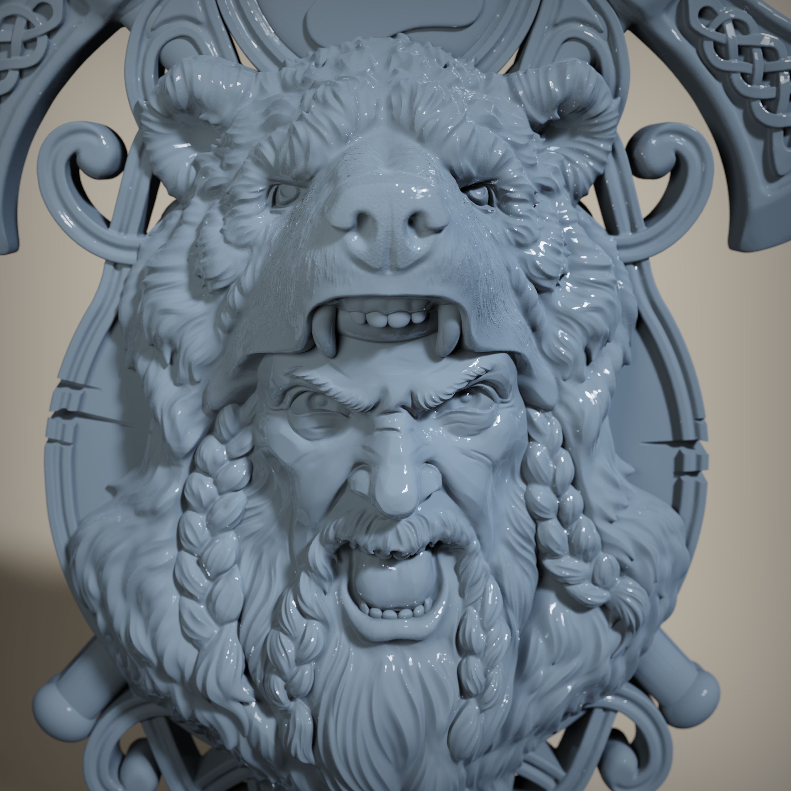 Viking pagan deity 3Dmodel CNC STL Berserk panel by Scandinavian mythology