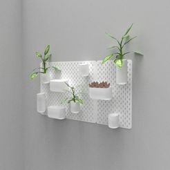 untitled.125.jpg Archivo STL Maceta Skadis de IKEA (3 macetas) - Minimalist・Plan de impresión en 3D para descargar