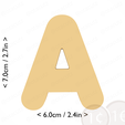 letter_a~2.75in-cm-inch-cookie.png Letter A Cookie Cutter 2.75in / 7cm