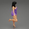 Girl-02.jpg Young Girl with suit is standing leaning on a chair 3D Print Model