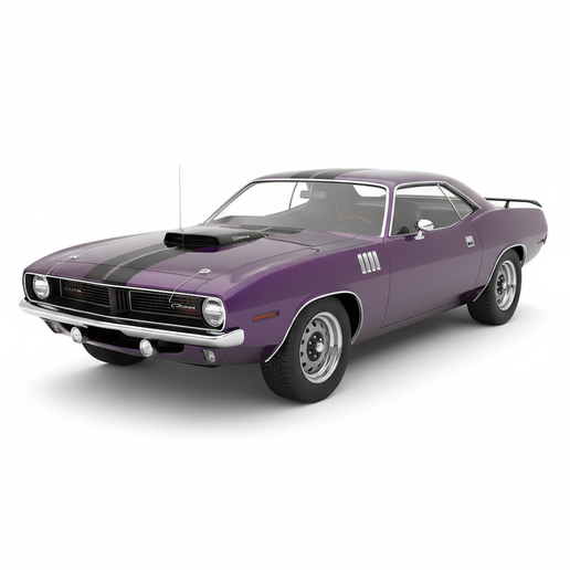 Plymouth Hemi Cuda car STL, classic car, SUV, JDM, car model, vintage car, truck, car, sports car, supercar, garage, pickup, vehicle, diorama, automobile, hypercar, drift car, muscle car, car 3D, race car