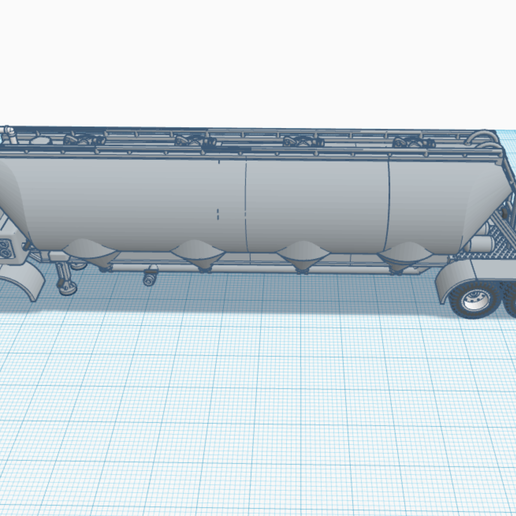 🚐 PNEUMATIC DRY BULK TRAILER HO SCALE 1/87・ STL File for ・Cults
