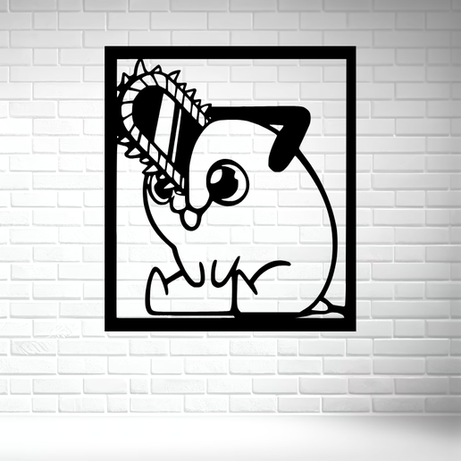 🐶 Pochita Wall Sculpture 2D / Escultura de Pared 2D Pochita - 3D model önizlemesi