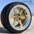 1.png RAYS Volk racing TE 37 V 18 inch rims with  ADVAN yokohama tires for diecast and scale models