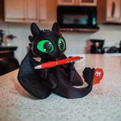 PhotoRoom-20231024_124806.png Toothless Pen Holder ( Support FREE )