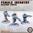 KF-female-troopers-3.jpg Female Light Infantry Troops x3 - Kaledon Fortis