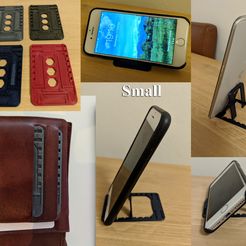 small_collage.jpg Universal Phone Stand (SMALL) - flat fold - print in place - super thin