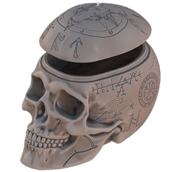 Engraved-Skull.png Archivo STL Caja de caramelos de Halloween (decorada)・Modelo para descargar y imprimir en 3D