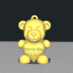 ours.jpg STL file keychain bear grandma's day・Model to download and 3D print