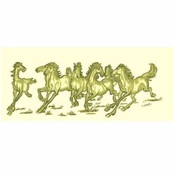 horse1.jpg Free STL file horses decorative relief model for cnc・3D printer design to download