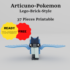 Lego-Vorlage.png Fichier 3D gratuit Lego Style Brick Articuno Pokemon・Objet pour imprimante 3D à télécharger