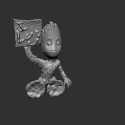 BGILU.jpg Free STL file Baby Groot ILU・3D printer model to download