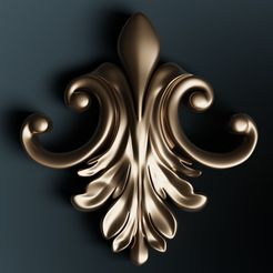 woodcarving-floral-decor-3d-model-obj-stl.jpg Fichier STL Décoration florale en bois sculpté・Design pour impression 3D à télécharger