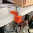 Capture d’écran 2017-02-27 à 17.59.45.png Free STL file Customizable shelf-attached cable holder・3D printer design to download