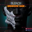 Bleach_Grimmjow_mask_3d_print_model_01.jpg Bleach Grimmjow Mask - Skull Mask - Ichigo Hollow Mask