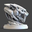 2.536.jpg Robotic Saber-Tooth Tiger Head STL – Mecha Smilodon Sculpture 3D Print Model | Sci-Fi Animal Bust