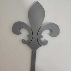 1.jpg Fichier STL Fleur de lis cake topper / Fleur de lis cake topper / Adorno de pastel de flor de lis・Modèle à télécharger et à imprimer en 3D