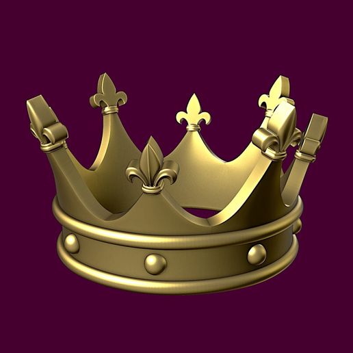 Crown with heraldic lily 3D model