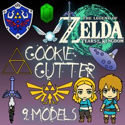 1.jpg Archivo STL Zelda Tears of the Kingdom - Cookie Cutter - Corta Galletas -・Modelo para descargar e imprimir en 3D