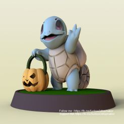 Squirtle pokemon halloween - cults1.jpg Free 3D file Squirtle With Pumpkin Pokemon Halloween・3D printing model to download