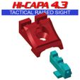 A-Hi-Capa-Sight-43-New-Again-Raised-Tactical-Sight-Model-C-01.jpg AIRSOFT SEULEMENT TOKYO MARUI TM CLONES COMPATIBLE 2011 HI CAPA 4.3 SIGHT RAISED TACTICAL REAR FIBER OPTIC SIGHT READY
