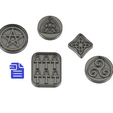 STL00103-1.png Wiccan Symbols Set with Silicone Mold Tray
