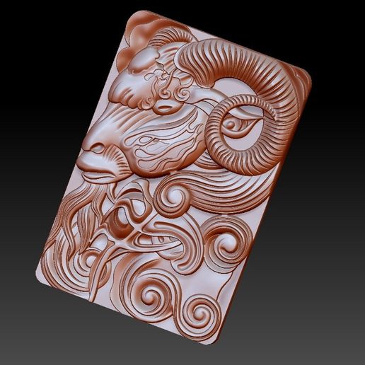 GOAT4.jpg goat head 3d model of bas-relief