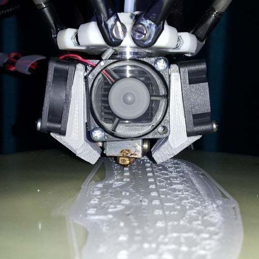 Slimline Compact dual twin 30mm fan shroud for e3d v6 3D model