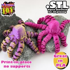 STL file XL Octopus Hook For Wall, Pegboard, Skadis 🐙・3D print