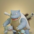 squirtle-line-render.jpg Pokemon - Squirtle, Wartortle and Blastoise with 3 different poses