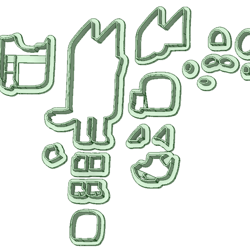 Bluey 1 entero 85mm fondant cutter 3D model