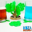 shamrock-coasters-tree-01.jpg Fichier STL Sous-verres Shamrock Arbre Bonzai・Design imprimable en 3D à télécharger