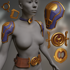 Fullarmor.png ARCANE Caitlyn sholder Belt and Accessories Cosplay